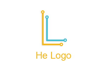 letter L forming technology cable logo