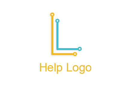 letter L forming technology cable logo