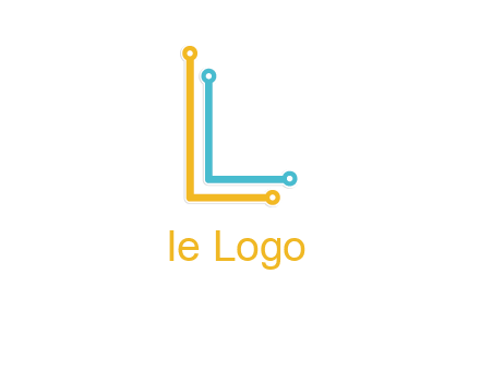 letter L forming technology cable logo