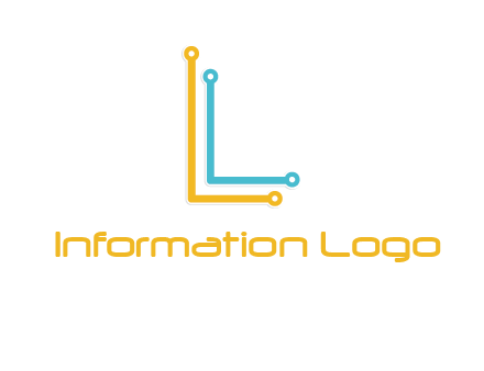 letter L forming technology cable logo