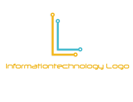 letter L forming technology cable logo