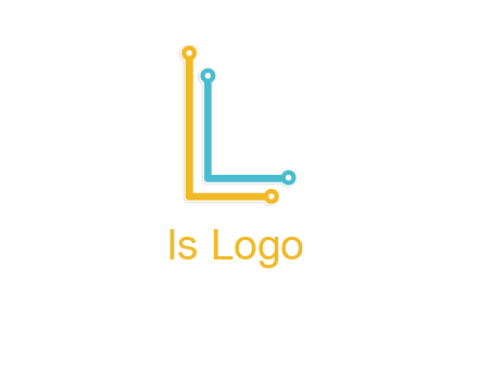 letter L forming technology cable logo