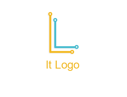 letter L forming technology cable logo