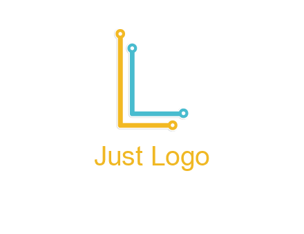 letter L forming technology cable logo