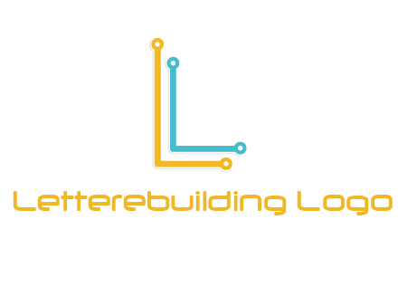 letter L forming technology cable logo
