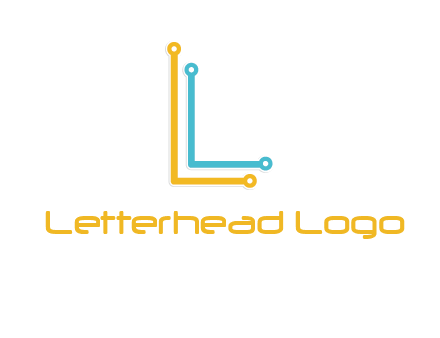 letter L forming technology cable logo