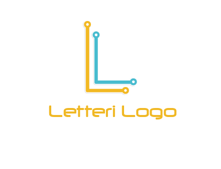 letter L forming technology cable logo