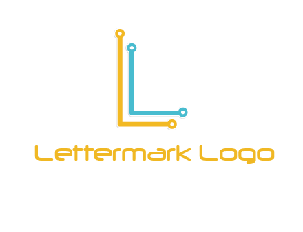 letter L forming technology cable logo