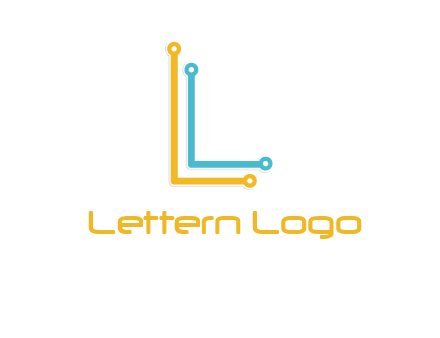 letter L forming technology cable logo