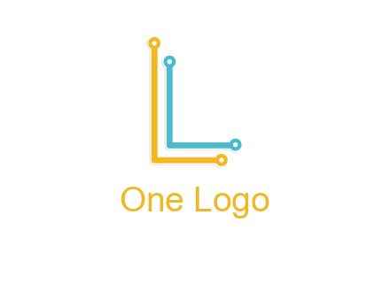 letter L forming technology cable logo