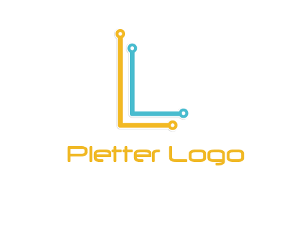 letter L forming technology cable logo