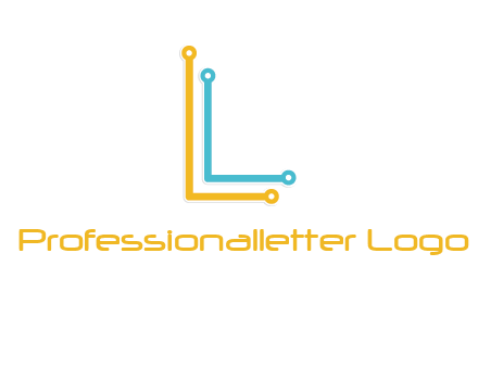 letter L forming technology cable logo