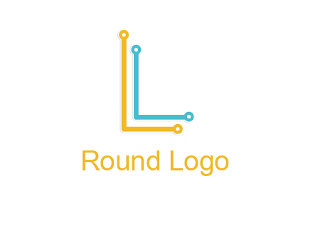 letter L forming technology cable logo