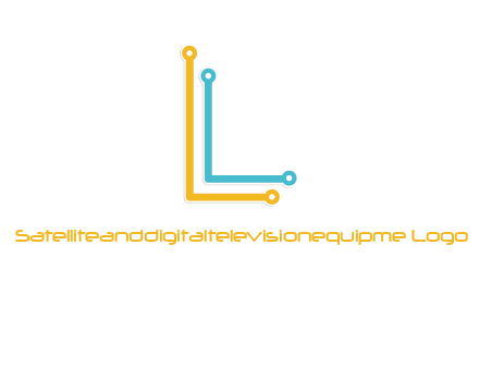 letter L forming technology cable logo