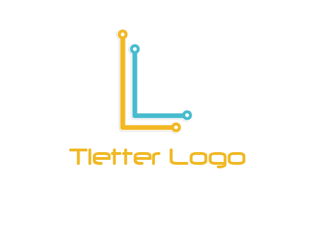 letter L forming technology cable logo