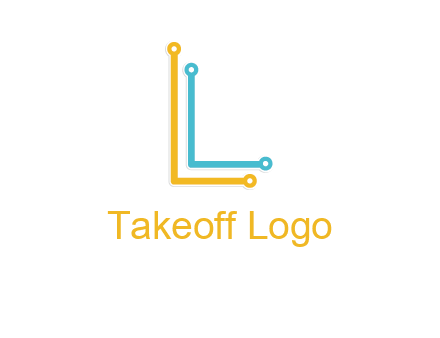 letter L forming technology cable logo