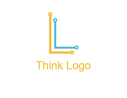 letter L forming technology cable logo