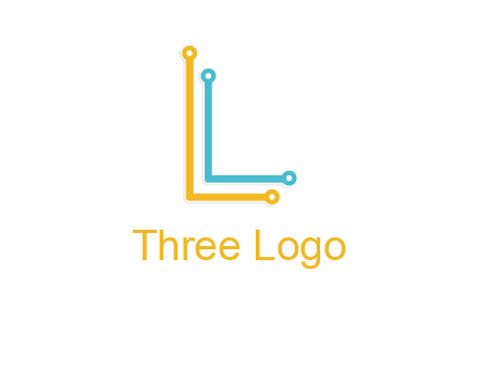 letter L forming technology cable logo