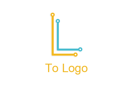 letter L forming technology cable logo
