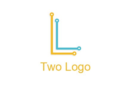 letter L forming technology cable logo