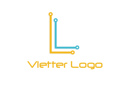 letter L forming technology cable logo