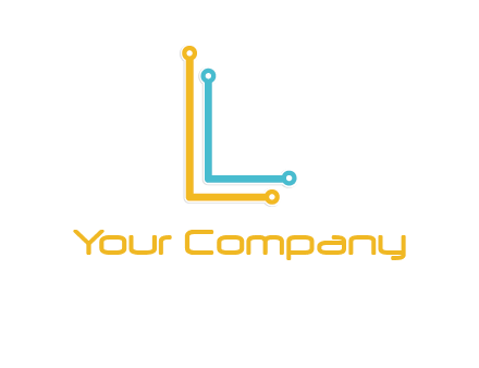 letter L forming technology cable logo