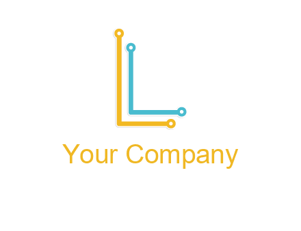 letter L forming technology cable logo
