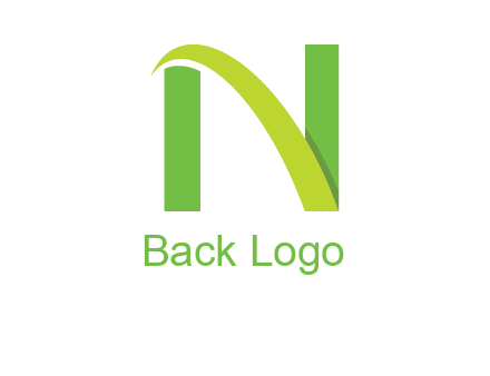 curved line in between two blocks forming letter N