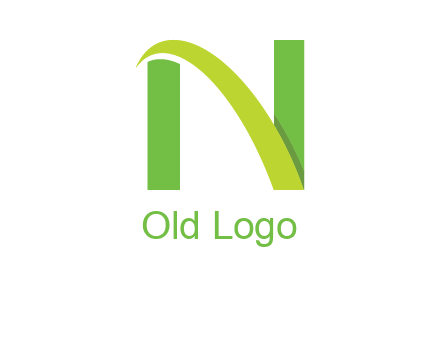 curved line in between two blocks forming letter N