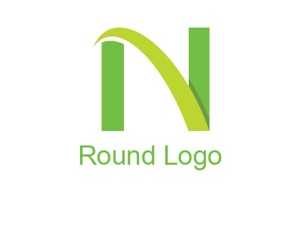 curved line in between two blocks forming letter N