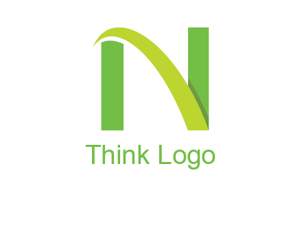 curved line in between two blocks forming letter N