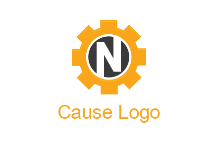 letter n in center of a gear logo
