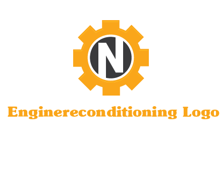 letter n in center of a gear logo