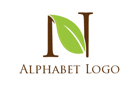 leaf inside letter n logo