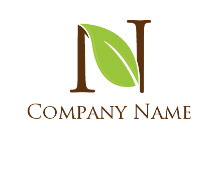 leaf inside letter n logo