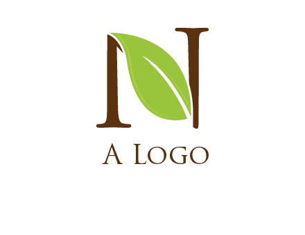 leaf inside letter n logo