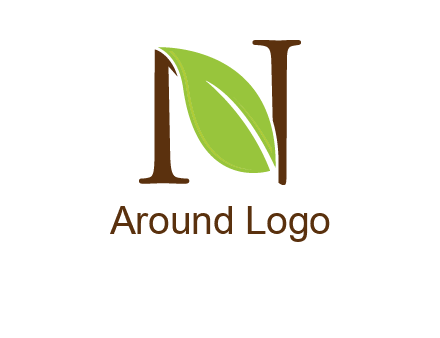 leaf inside letter n logo