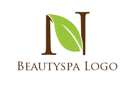 leaf inside letter n logo