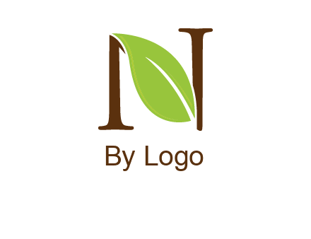 leaf inside letter n logo