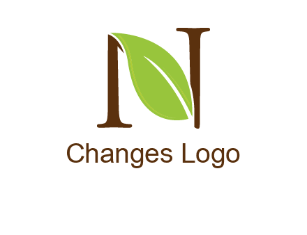 leaf inside letter n logo