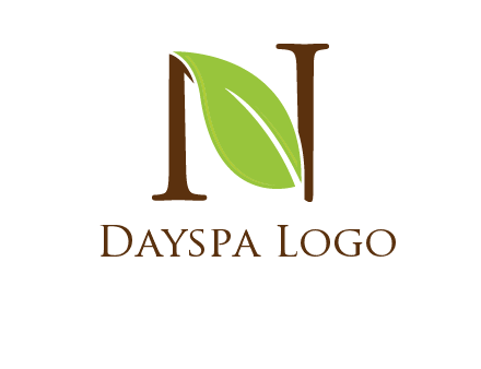 leaf inside letter n logo