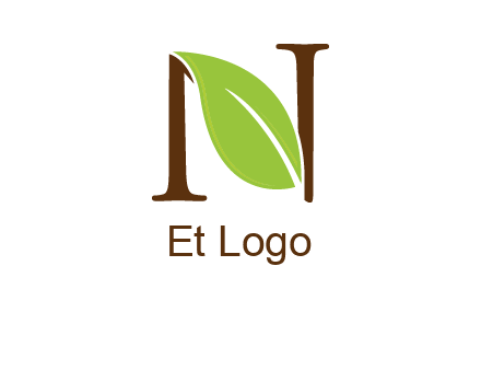 leaf inside letter n logo