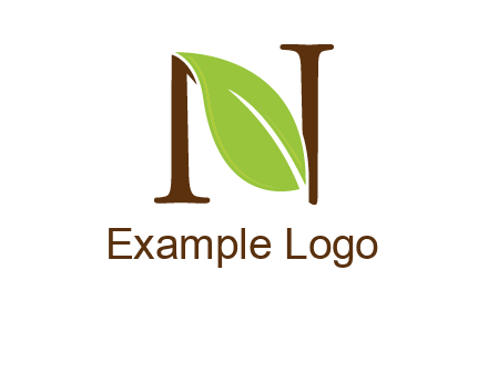 leaf inside letter n logo