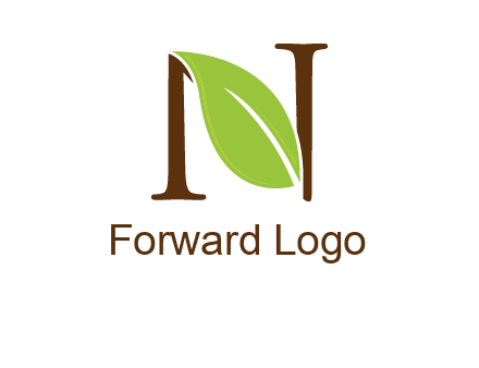 leaf inside letter n logo