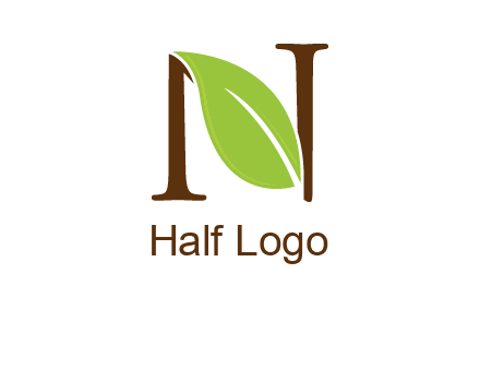 leaf inside letter n logo
