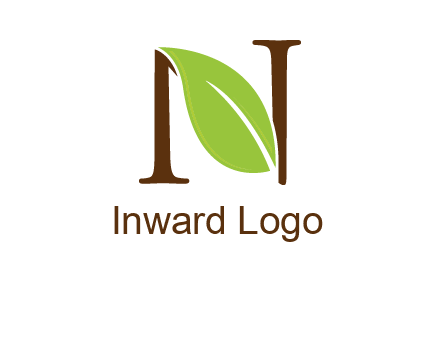 leaf inside letter n logo