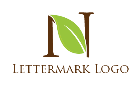 leaf inside letter n logo