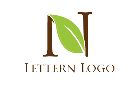leaf inside letter n logo