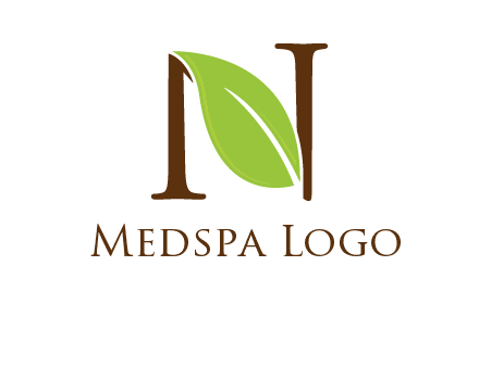 leaf inside letter n logo