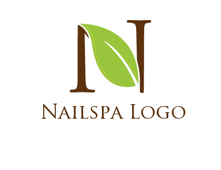 leaf inside letter n logo